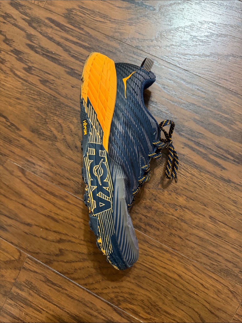 Hoka Navy and Orange Trail Running Shoe
